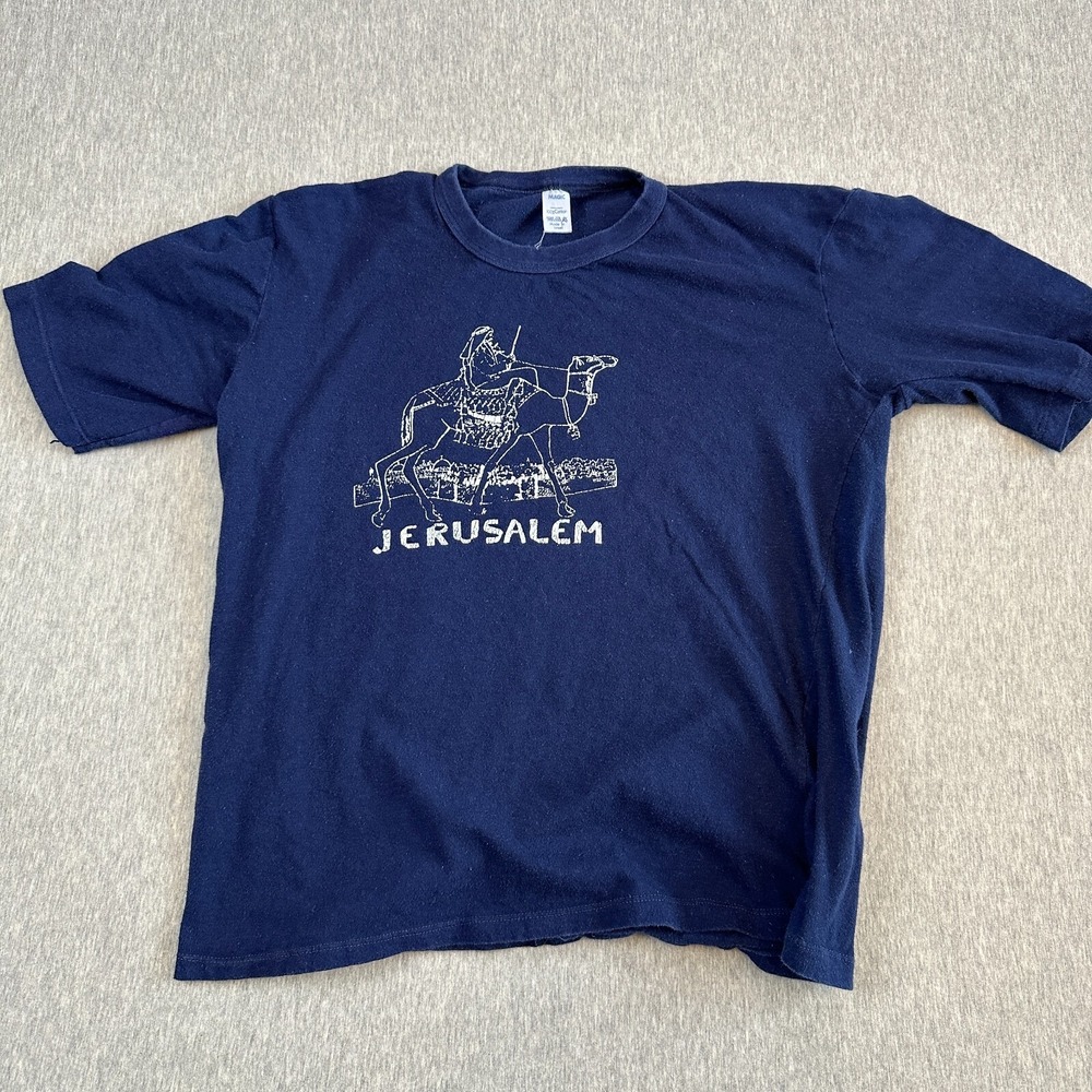 Vintage 70's Jerusalem Israel Destination Travel Shirt - Sz M - Rare See Pix 193
